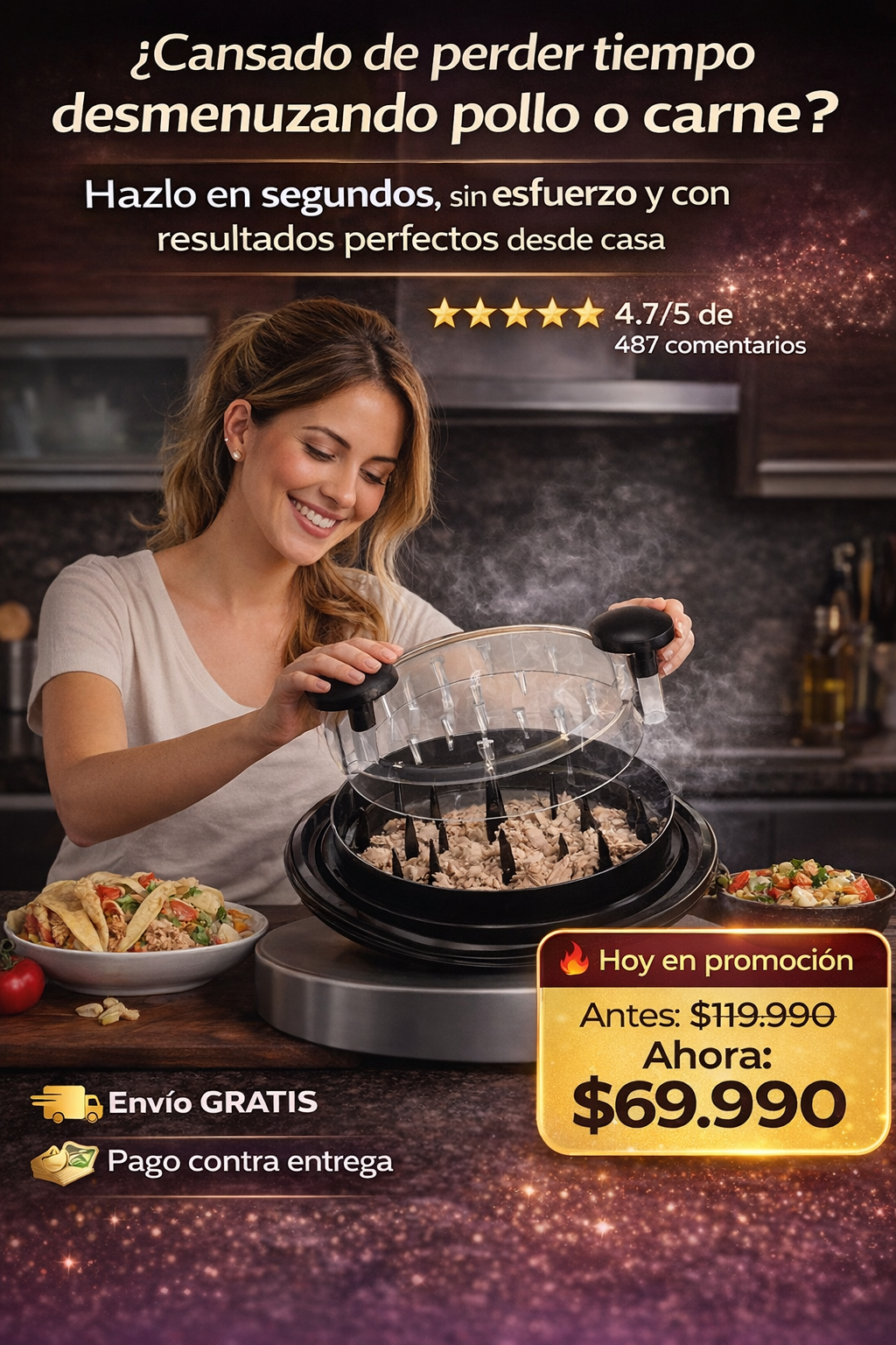Desmenuzador Desmechador Pollo Carne