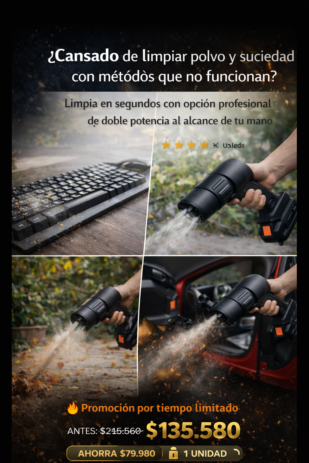 Soplador Doble Batería Turbina