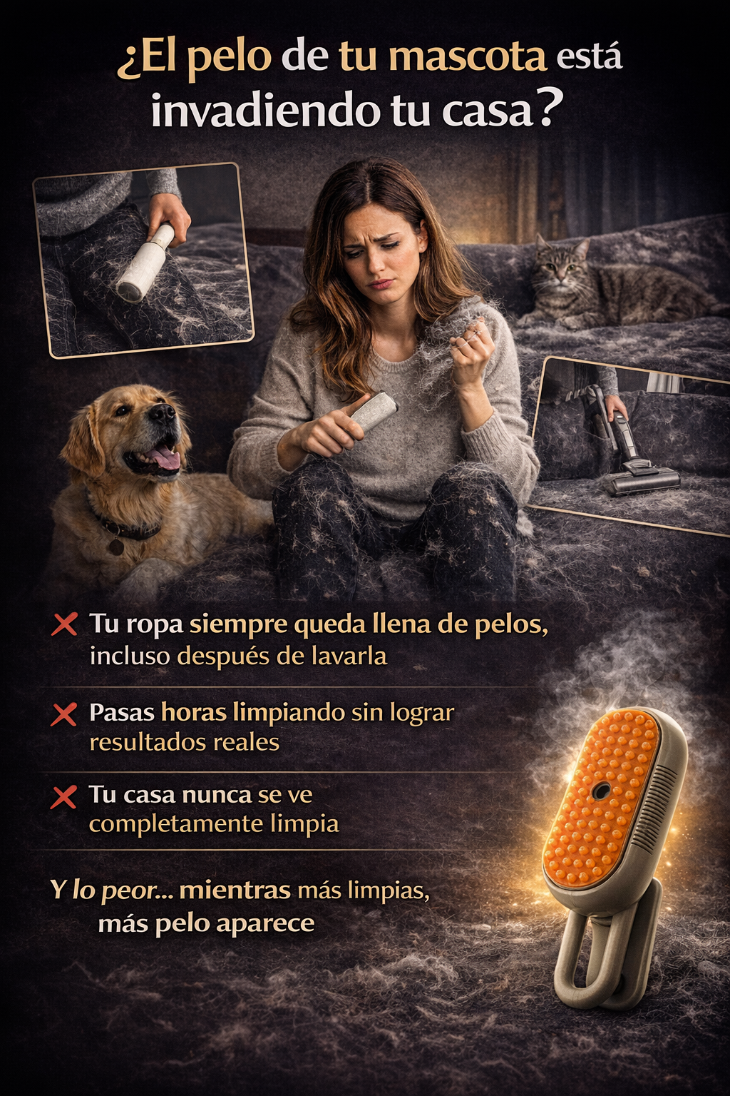 Cepillo Para Mascotas Con Vapor