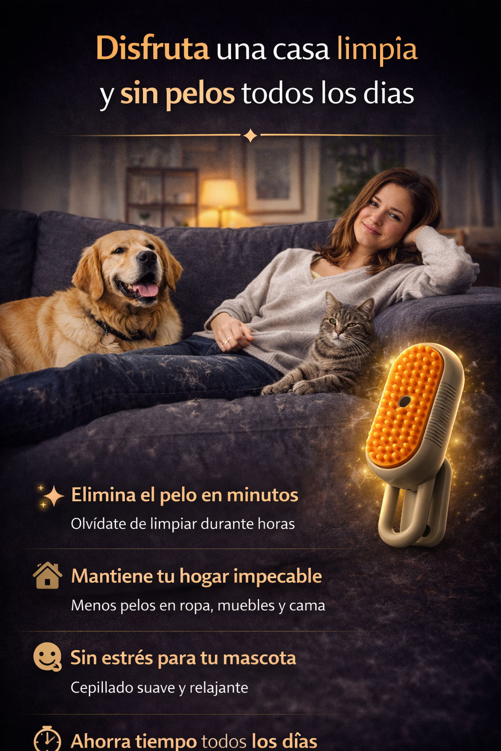 Cepillo Para Mascotas Con Vapor