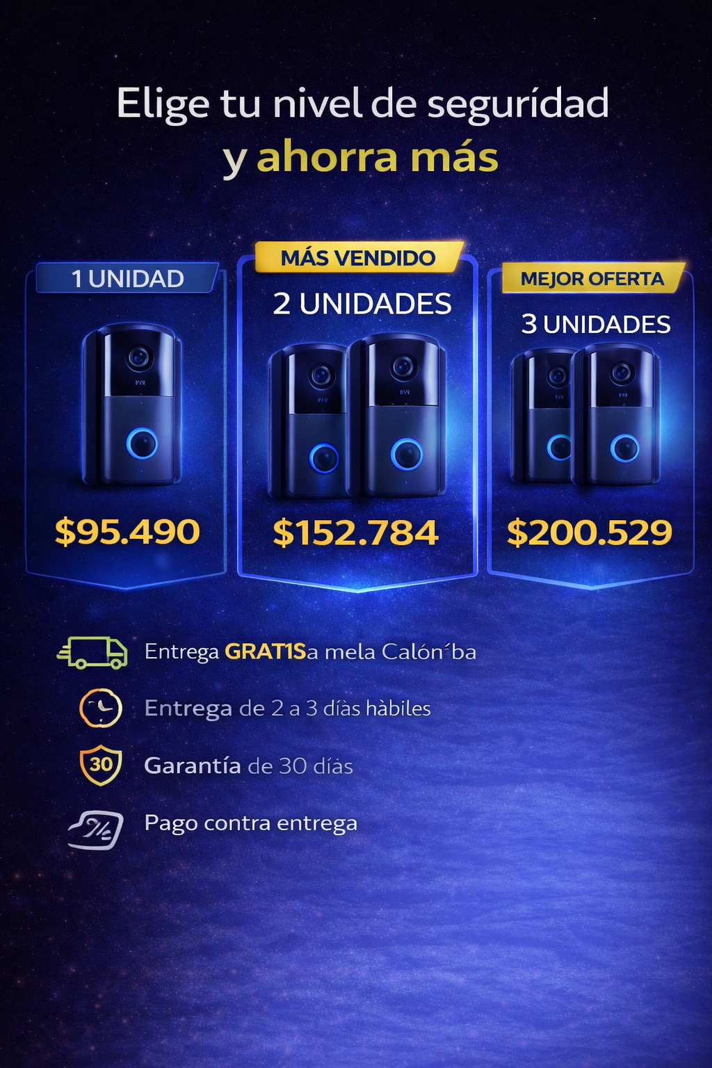 🔒Cámara Timbre Inteligente Inalámbrica HD