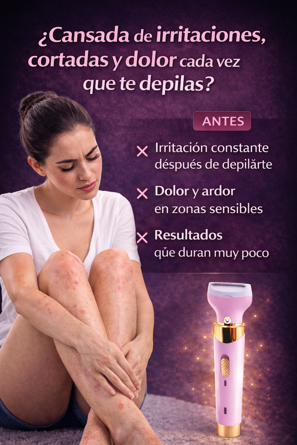 Depiladora Femenina 4 En 1 Recargable Vellos Piernas