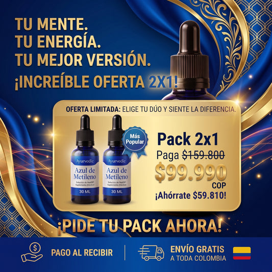 PACK 2X1 Azul de Metileno NeuroBlue® Ayurvedic – Concentrado Celular 30ml